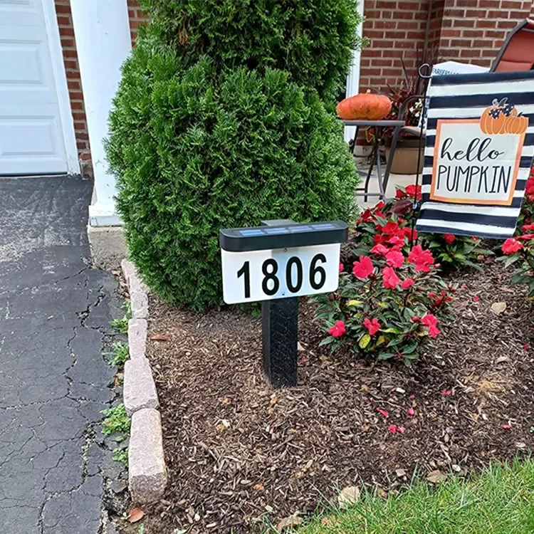 Solar Powered Wall Mount Lamp Solar Door Address Sign Lighted House Numbers Light