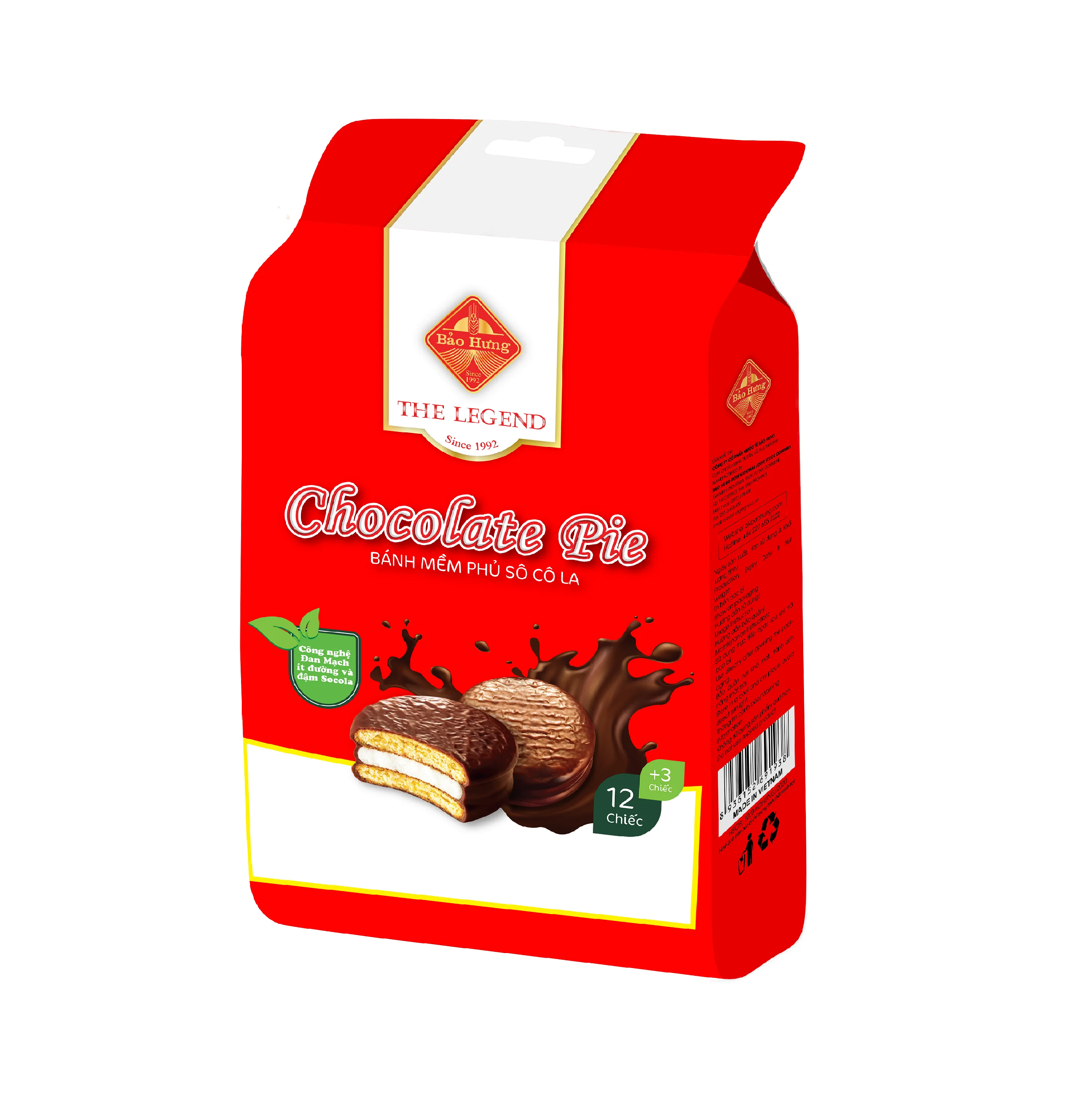 Wholesale Product The Legend Brand Chocolate Pie Original Flavour 15g Packing Size Made in Vietnam OEM Available Halal ISO