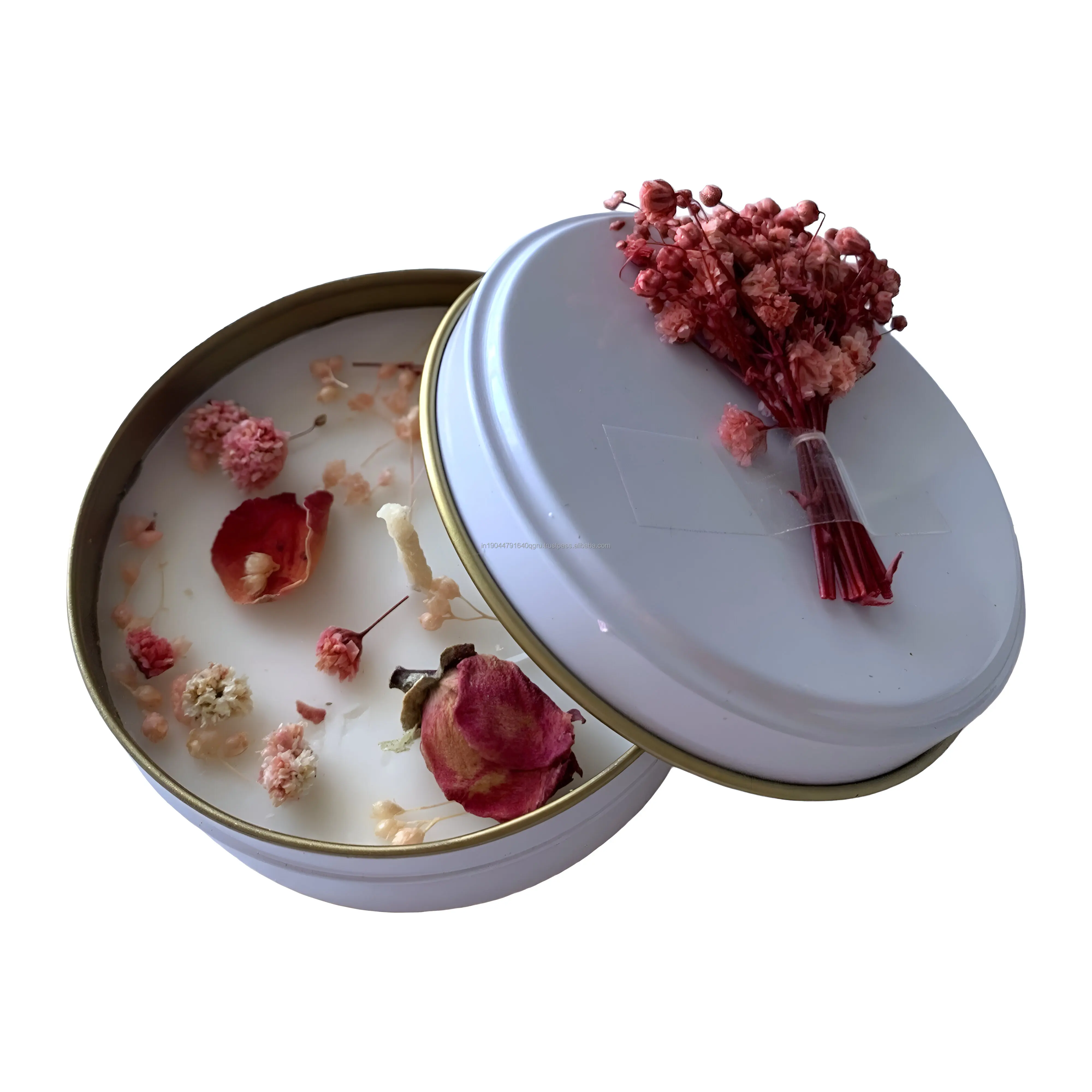 Hot Selling Handmade White Decorative Wax Tin Candle For Wedding, Home Decor and Gifting