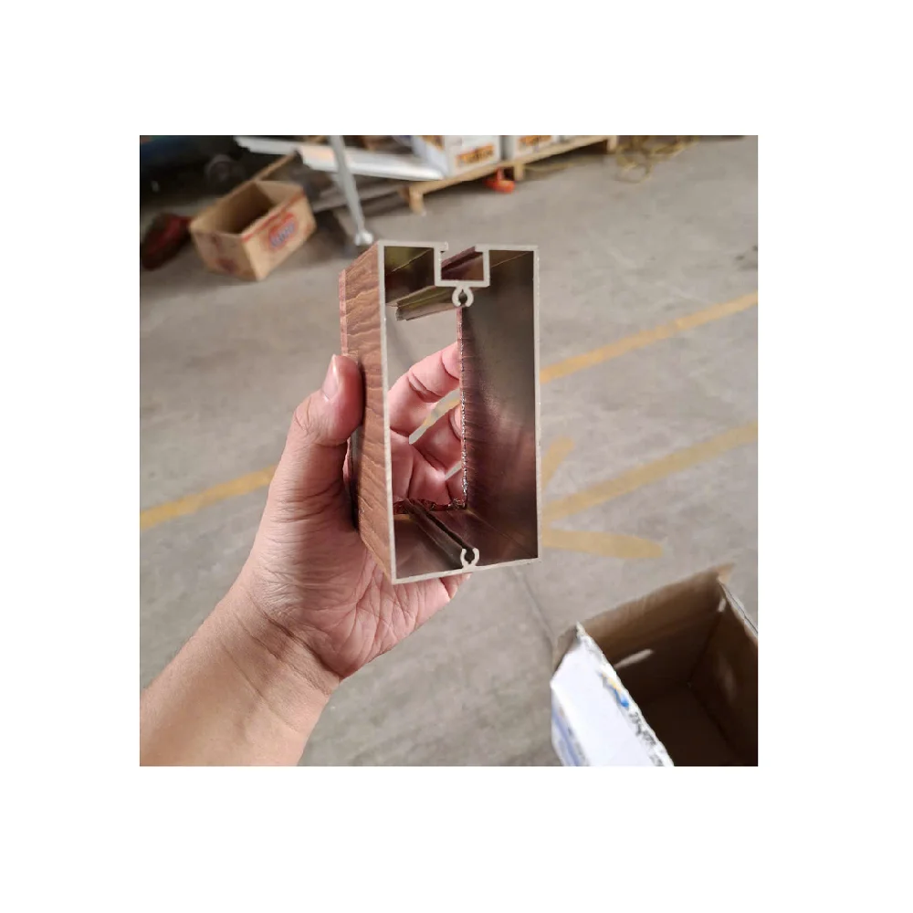 Aluminum Curtain Wall Profile Wood Grain Film Coated ISO-Certified Extruded Aluminum Alloy Profile OEM at Good Prices in Vietnam