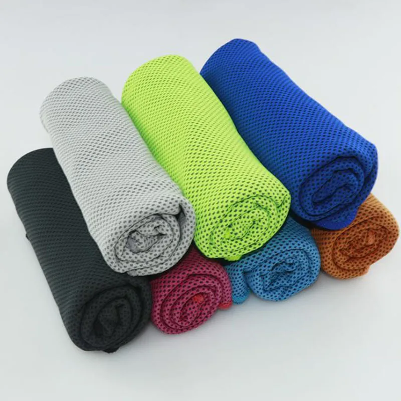 Solid Color Microfiber Fitness Sports Cooling Towel Adults Custom Exercise Ice Towel PVC Bag Printed Logo Instant Workouts