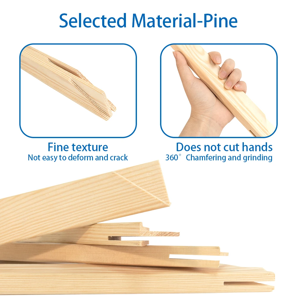Canvas stretcher bar for wood frame 1.7x2.5cm Canvas Art Painting Frame Shaping Mixed Media DIY Canvas Frame