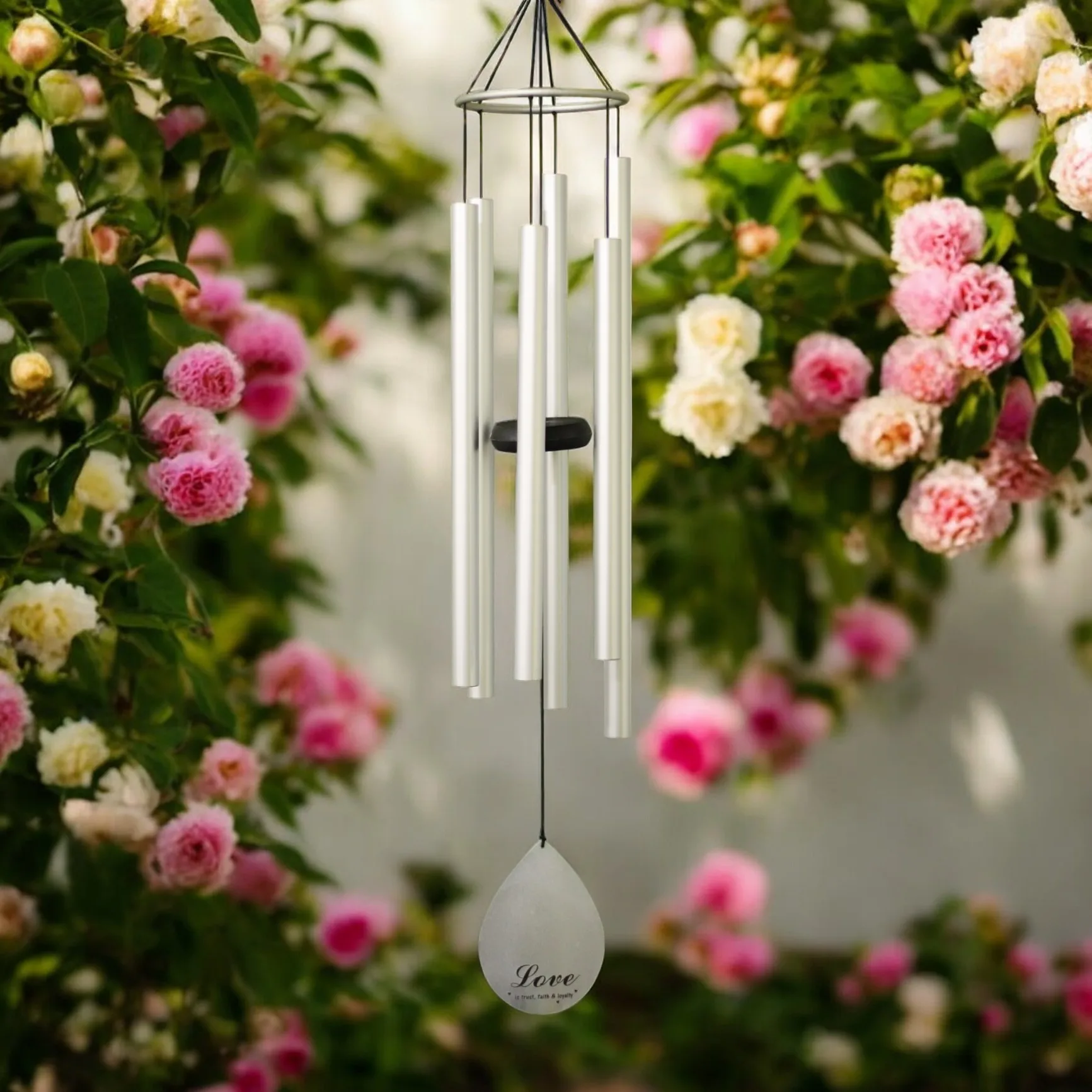 The New Listing Extra Large Wind Chime Musically Tuned Glass Corinthians Easter Bird Solar Powered Colorful---42 inch