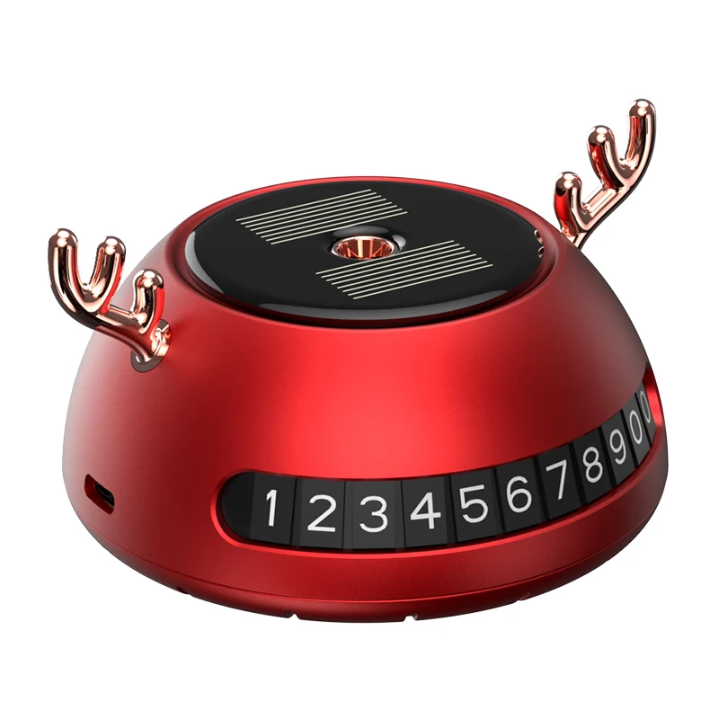 Solar Energy Car Aromatherapy Deer Number Plate Aroma Mist Cool Car Freshener