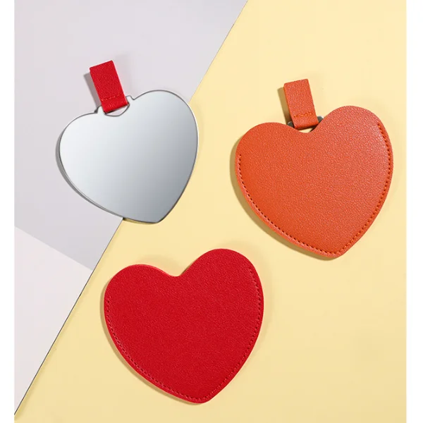bag mirror  heart shape folding makeup pocket mirror for travel