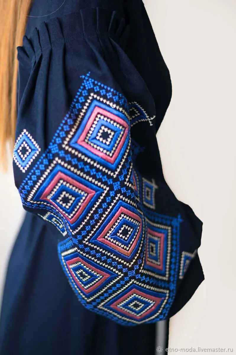 Vintage Women Long Mid Calf Summer Denim M XXXL Short Sleeve Embroidery Dress Chinese Style Dresses Dresses