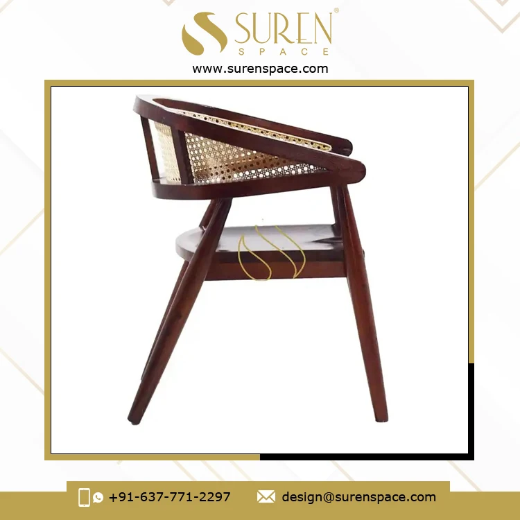 Exclusive Range of Good Quality Designer Handcrafted Indian Cane Chair Carving Design Restaurant and Hotel Dining Chair