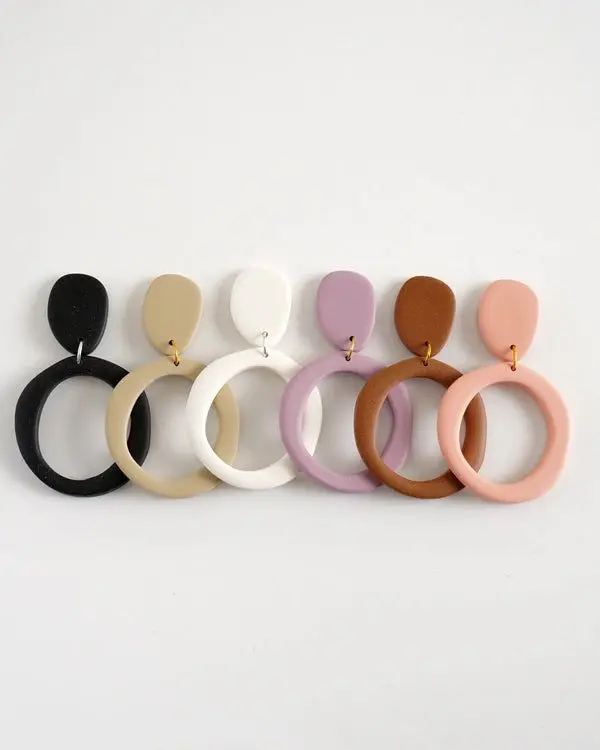 Korean oval hollow Resin Earrings female holiday style retro personality all-match earrings