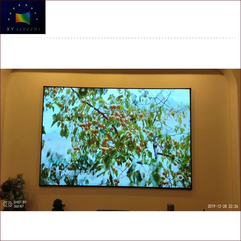 xyscreen 150 inch alr screen for 4k ust projector with 12mm aluminum alloy thin frame ZHK100B-PET Grid