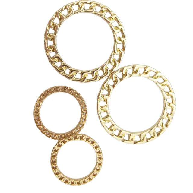New Design Gold Welded Metal O Buckle Ring Bikini Center Strap Connector Round Ring Hardware