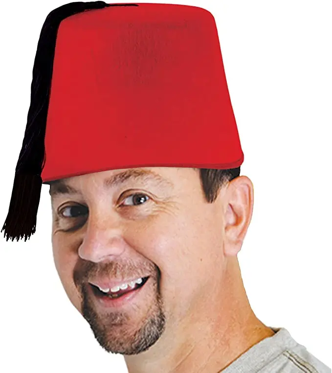 Felt Red Fez Hat Gold Tassel Shriner Turkish Casablanca Moroccan Hat Adult Costume Customize Wholesale