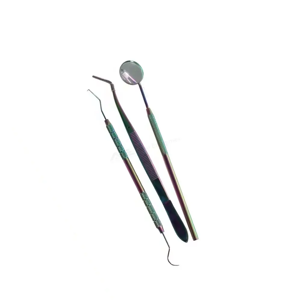 Stainless Steel Dental examination kit/ Oral Kit Orthodontic Tool Kit/ Dental Hygiene set Probe Mouth Mirror Tweezer