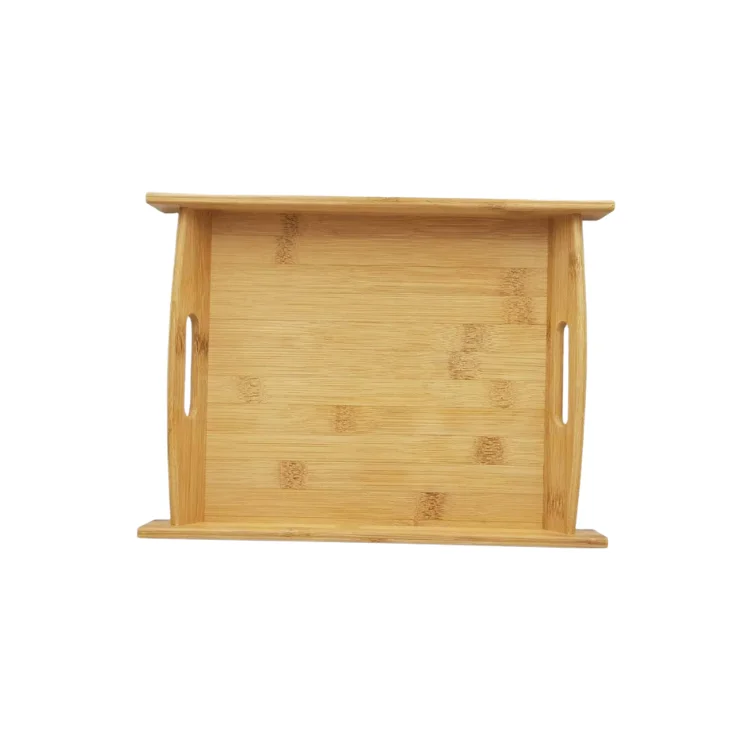 Прямоугольный бамбуковый поднос с ручкой от производителя, натуральный высококачественный декор из Вьетнама, индивидуальные блоки для упаковки еды