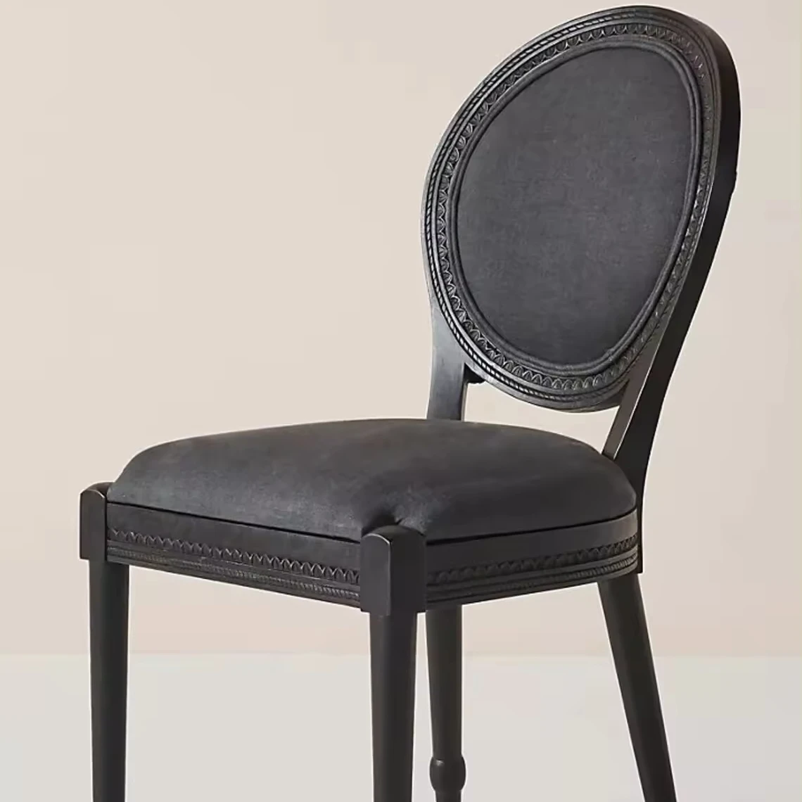 Premium Quality Hand Carved Black Peacock Dining Chair Best-Selling Solid Wooden Indian Design for Modern Hotels