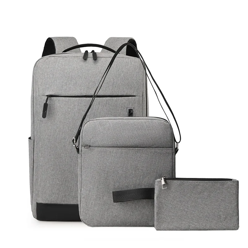 Large-Capacity Unisex Casual Shoulder Bag Cover Closure Type Three Sets Cross-Border New Business Backpack Wholesale Explosive