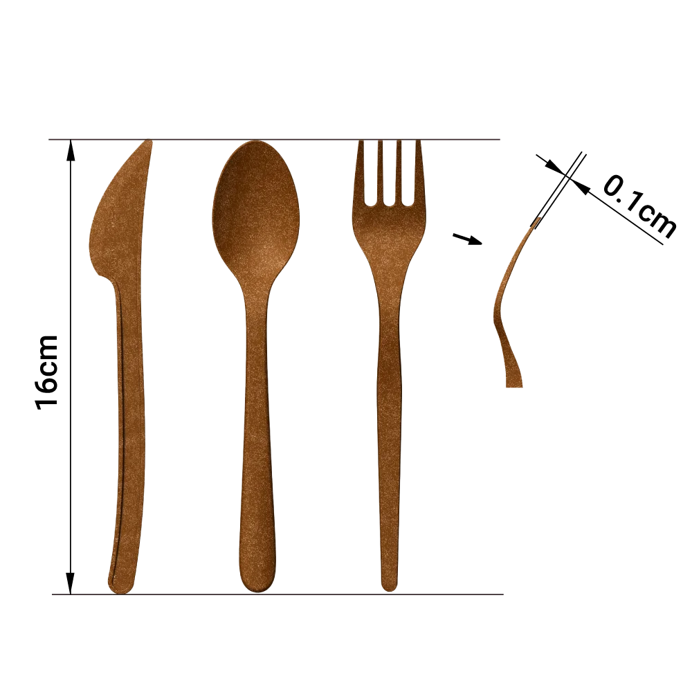 Biodegradable Disposable Cutlery Friendly With Environment Tableware Set (Knife Fork Spoon) From Coffee Grounds Veritas