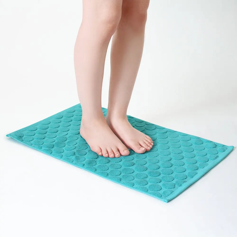 [Wholesale Products] HIORIE Imabari Brand Polka Dot Pattern Bath Mats 40*60cm 750GSM 100% Cotton Machine Washable Cute Purple