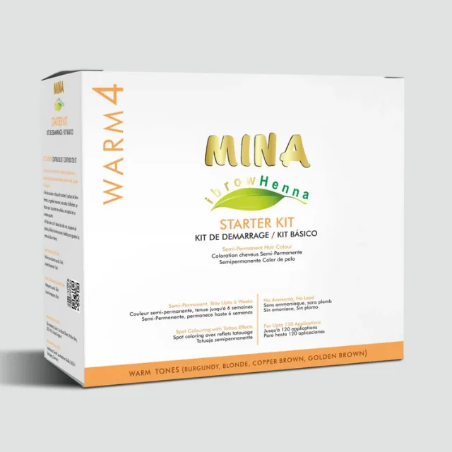 Natural Tint Kit 4 Warm Tones Brow Dye Vegan Cruelty Free Henna Brow Professional Kit Waterproof Long Lasting Makeup Powder