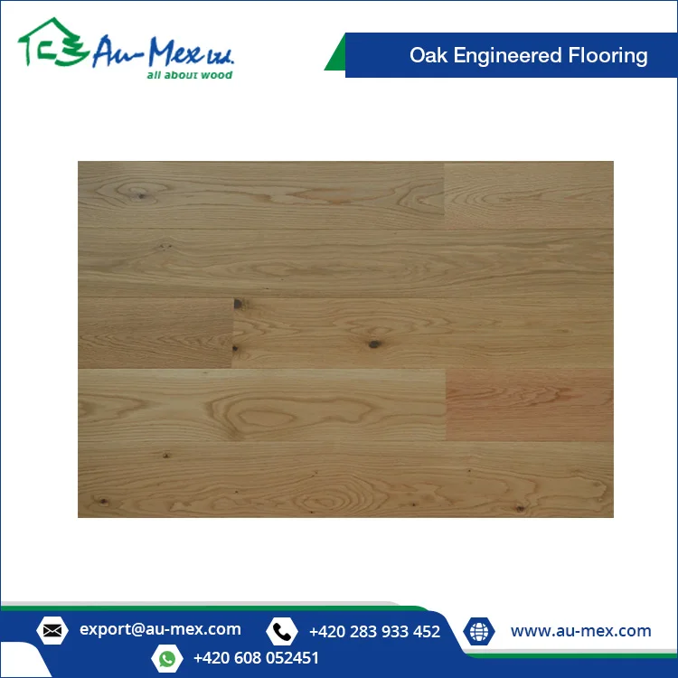 Modern European Style 1-Strip Oak Engineered Wood Floor Click Installation Transparent Oil Surface Finish Smooth Brushed