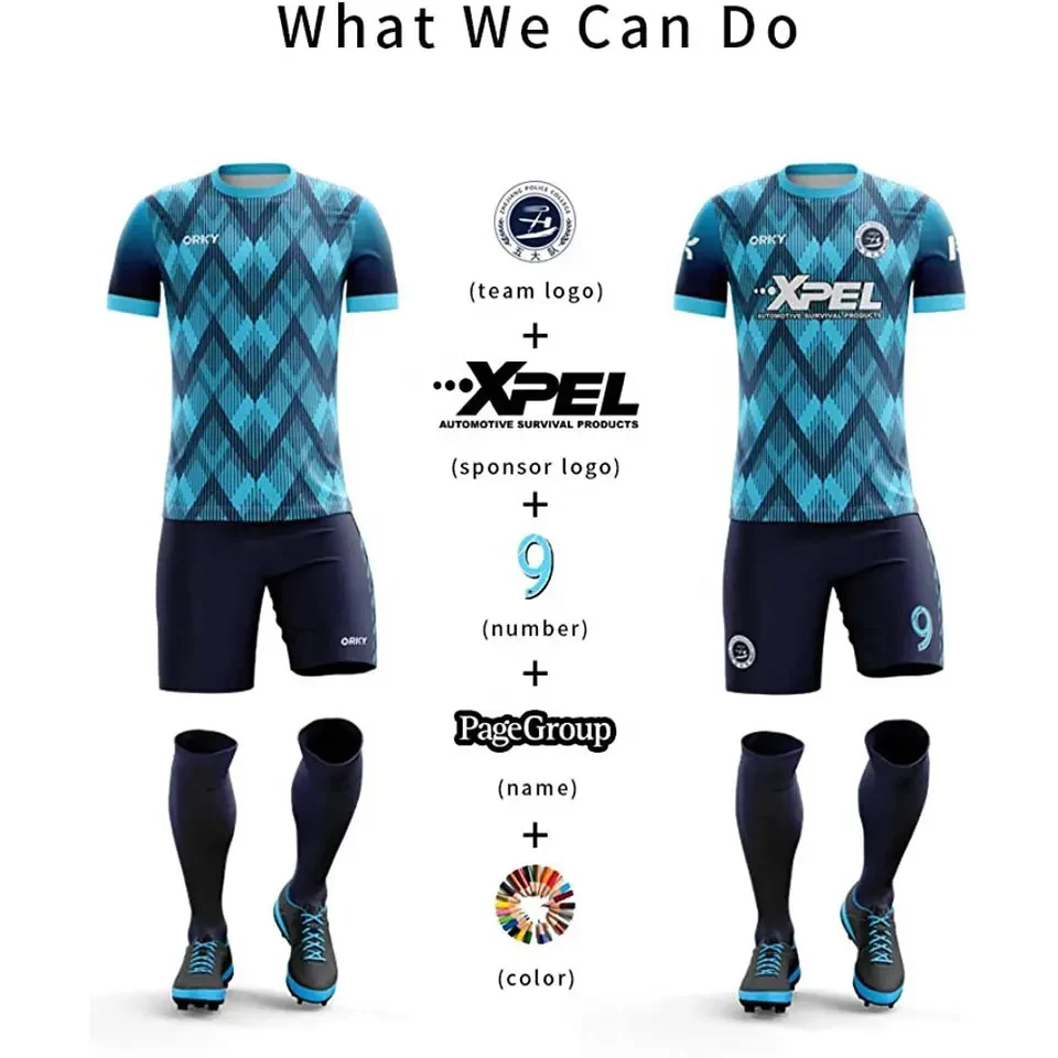 Team Wear Uniform Kit Football Jersey Soccer Wear For Sports Sets Fashionable Custom Team Name Latest Design Soccer Uniform