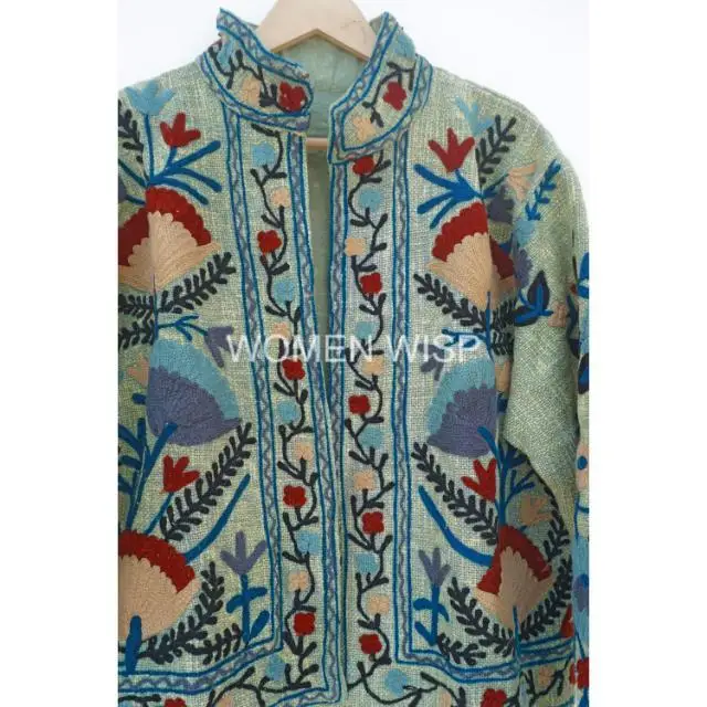 Best Quality Hand Embroidery Cotton Suzani Jacket  Winter Wear Coat Womens jacket Suzani Short TNT Fabric Jacket