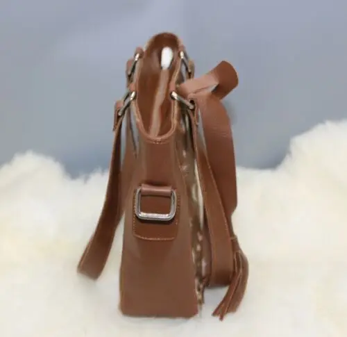 OEM wholesale 2022 real cowhide fur leather tote bag latest cowhide genuine fur handbag hand bag for unisex