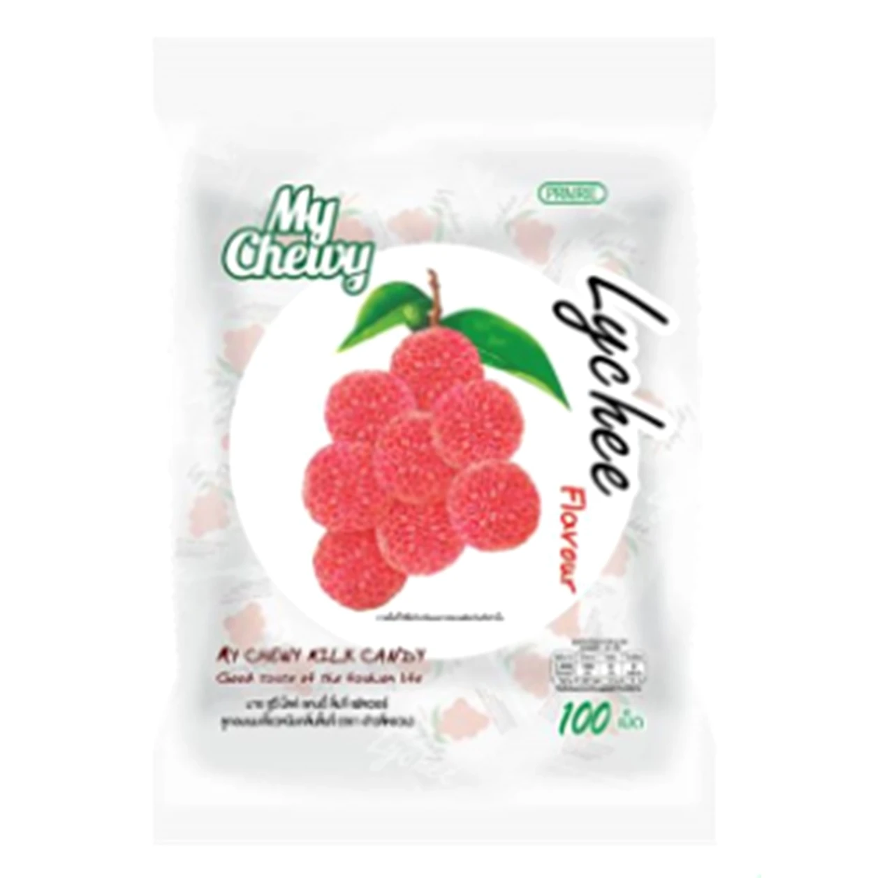 Milk Candy My Chewy Lychee Flavour Good Taste Sweet Soft GMP Grade AA Quality Product 360 g (100pcs.)