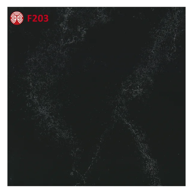 Top Quality Factory Price polished engineered Artificial slab Black Slab marble quartz stone for kitchen island countertop