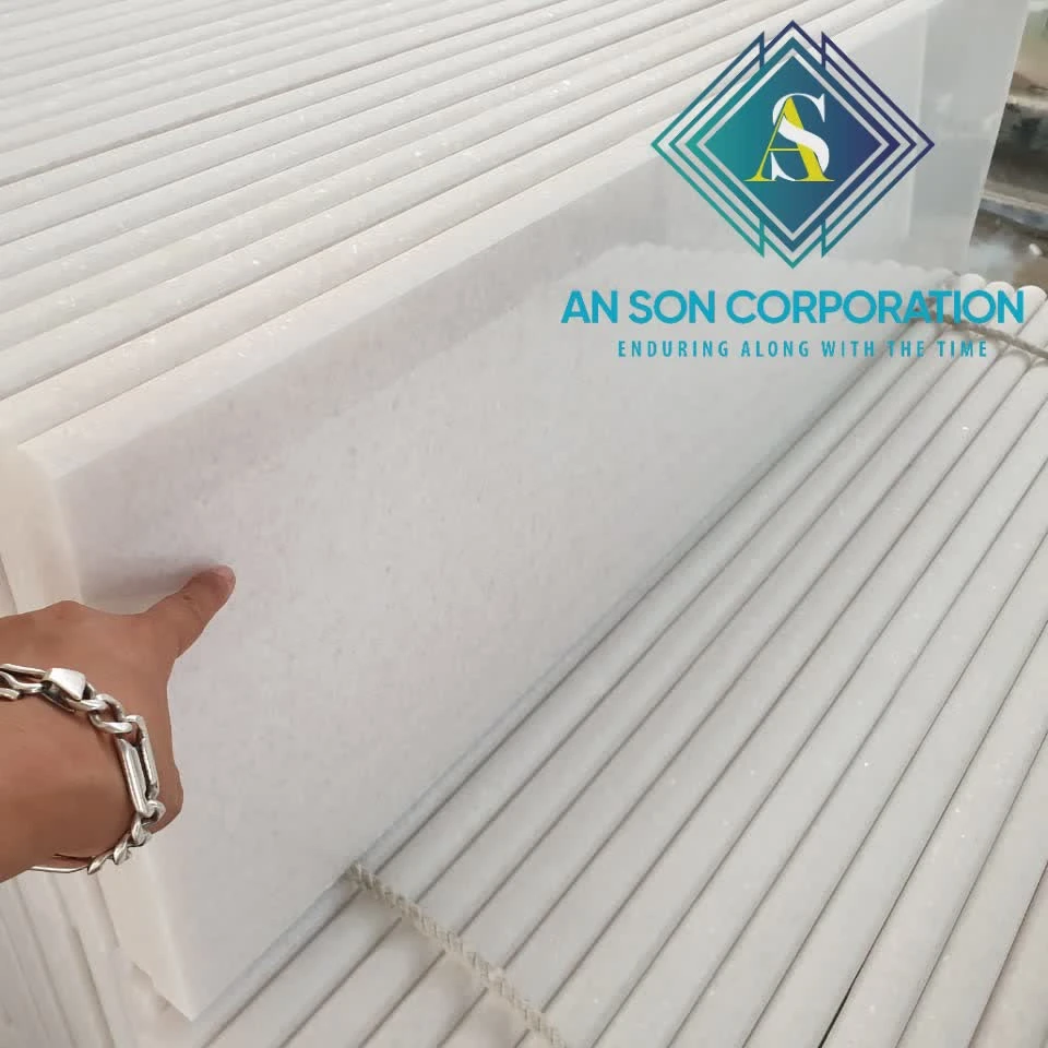 SPECIAL PROMOTION - VIETNAM NATURAL STONE - WHITE MARBLE STAIRS - POLISHED FINISHING SURFACE