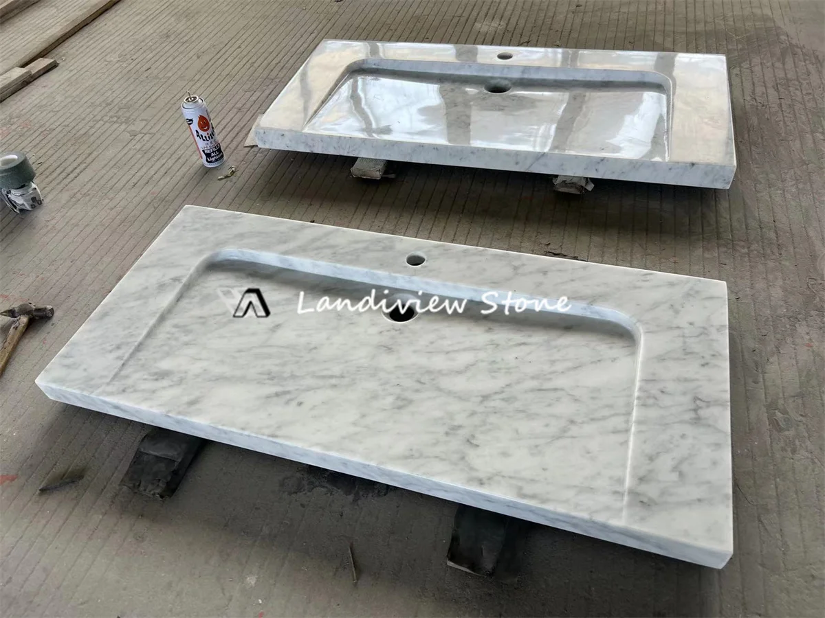 Оптовая продажа раковина из натурального камня Cararra белого мрамора