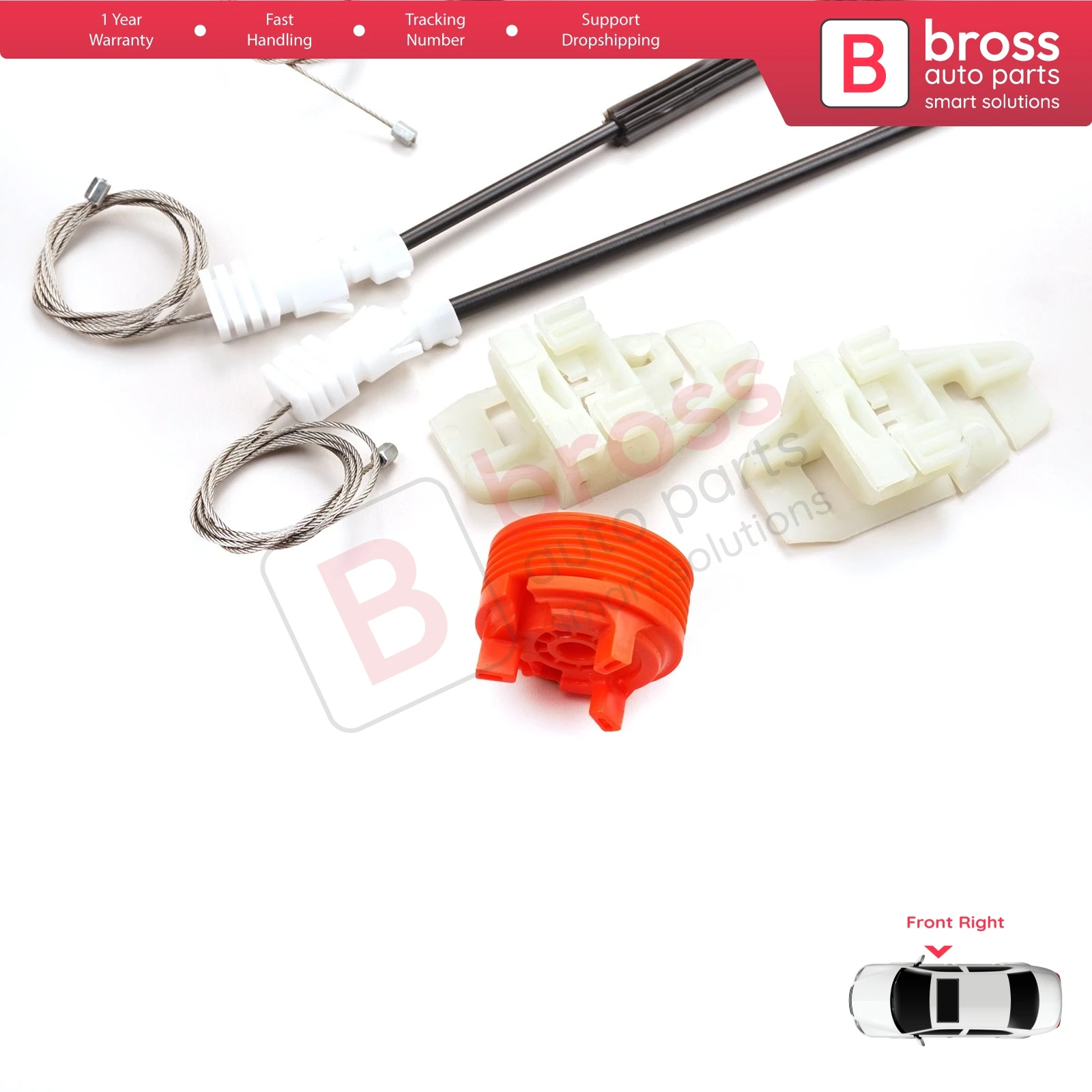 BWR5003  Window Regulator Repair Kit Front Right for Citroen Xsara N2 N0 1997-2010 Estate SW Coupe 9222H1