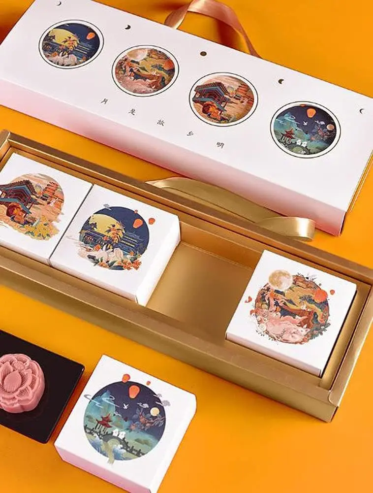 TH CB-186 Customized designed Gift Box Moon Cake Cookies Cupcake Baking Boxes for Moon Festival