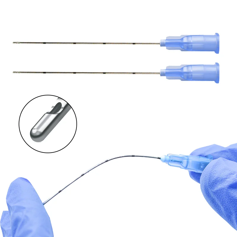 best 25g 70mm disposable blunt tip micro cannula for injectable buttock injection hyaluronic acid canula blunt