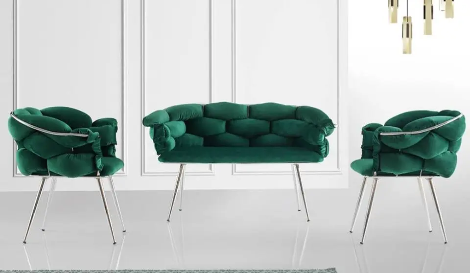 Wholesale Hot Seller Cheap Scandinavian Lounge Sofa 2 Seat Furniture Modern Roman Flower Design Living Room Sofas  Made in Turk
