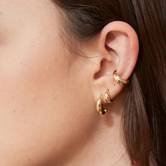 Серьги-кольца Zoe Huggie, сделанные в корейских ювелирных изделиях, золотые серьги-поп-звезды и модные украшения влиятельного лица, современные серьги