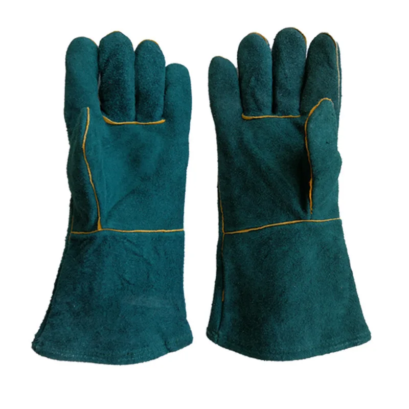 Cow Split Leather Welding Gloves Long Cowhide Genuine Leather Safety Gloves Work Protection Industrial Welding