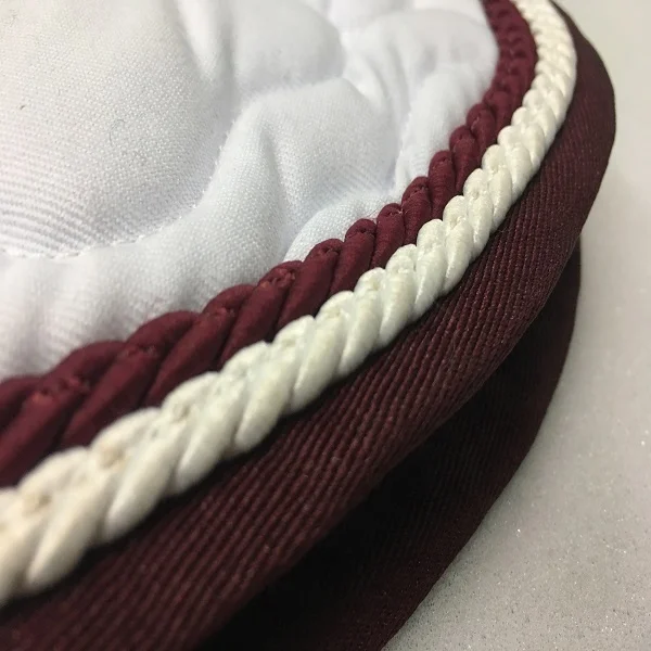 Black/White/Gold Flower Diamond Quilt Dressage Saddle Pad Twisted Piping Equestrian Soft Touch Saddle Cloth Manufacturer UK