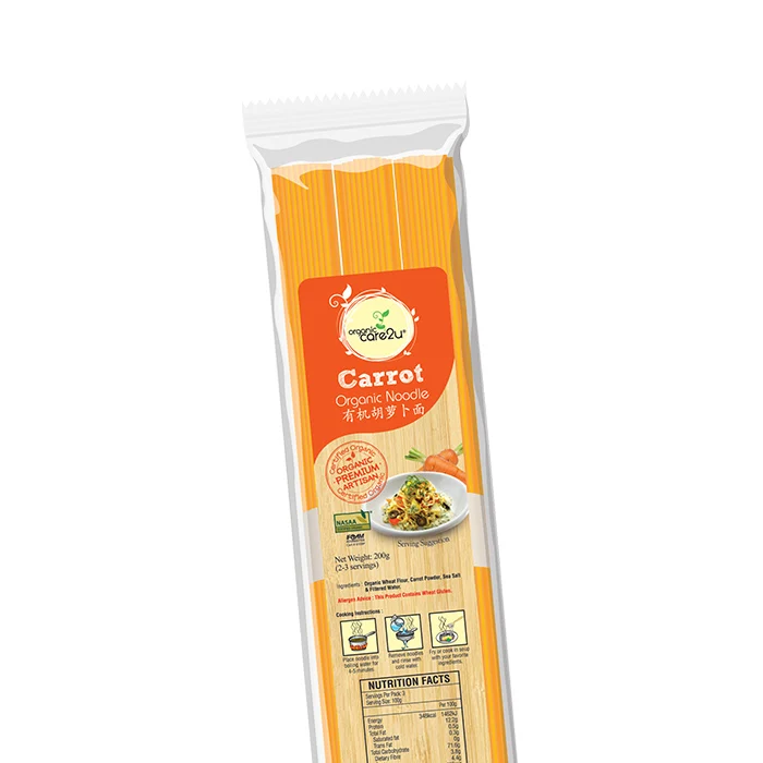 Hot Selling Organic Wheat	Carrot Stick Noodle No Additives and Coloring Rich In Vitamins Soft and Delicious