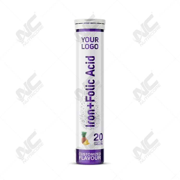 Private Label Healthcare Supplement Iron+Folic Acid Effervescent Tablets from Trusted Indian Supplier at Best Price