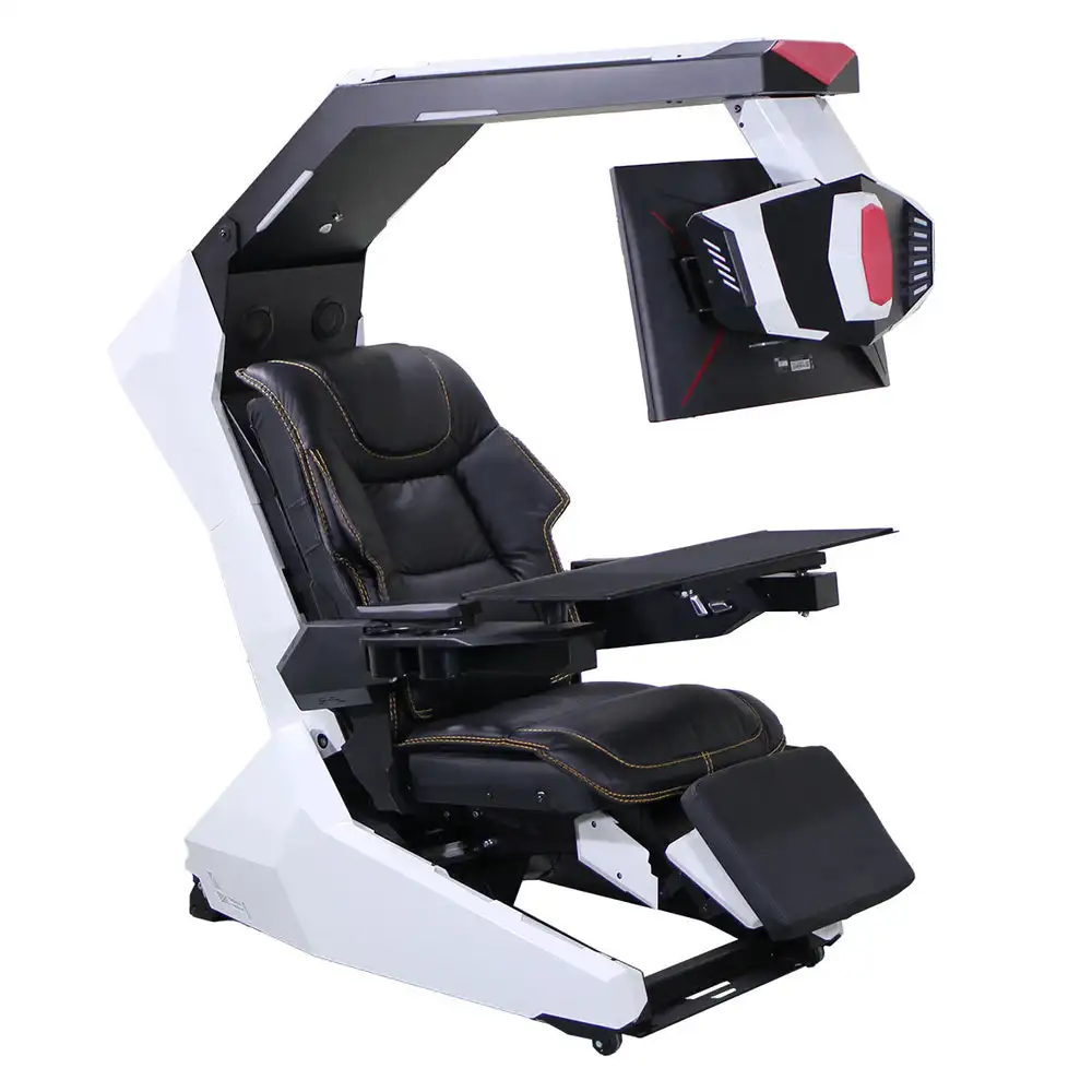 easecomfy  R1Pro recline PC computer chair with massage speaker Star light RGB for 3 screens LED light zero gravity cockpi