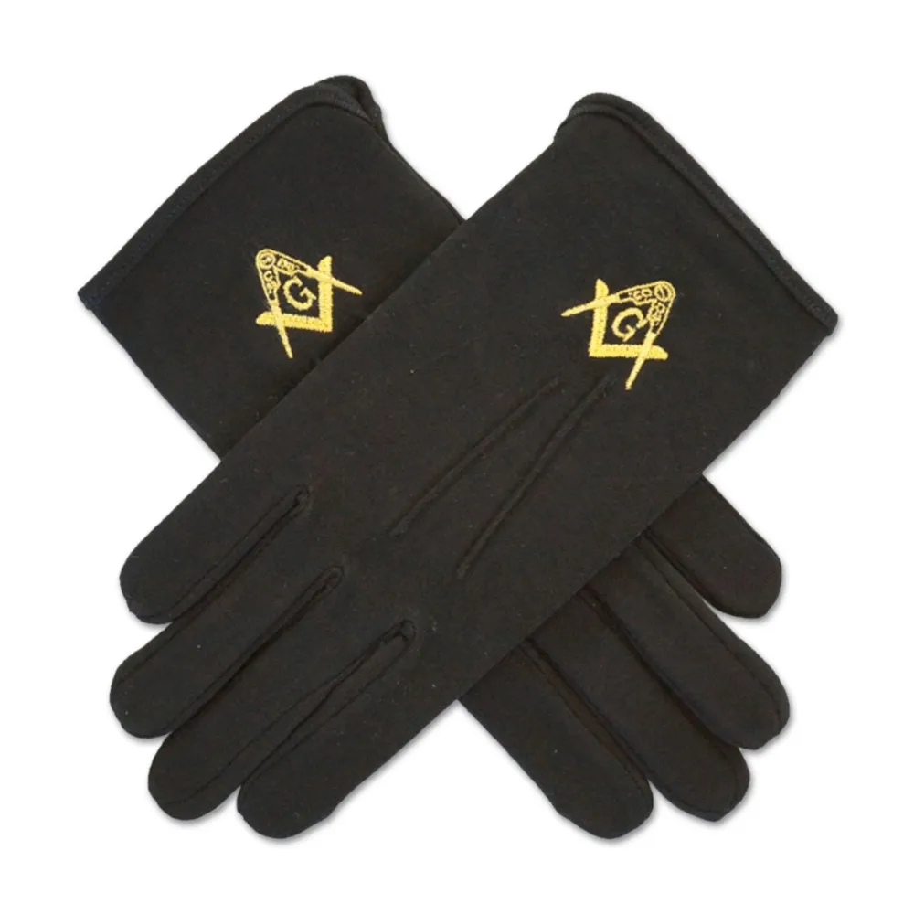 SFIVE Newest Gloves For Masonic Regalia With Blue Square And Compass Embroidery Aprons, Chain Collars, Sashes