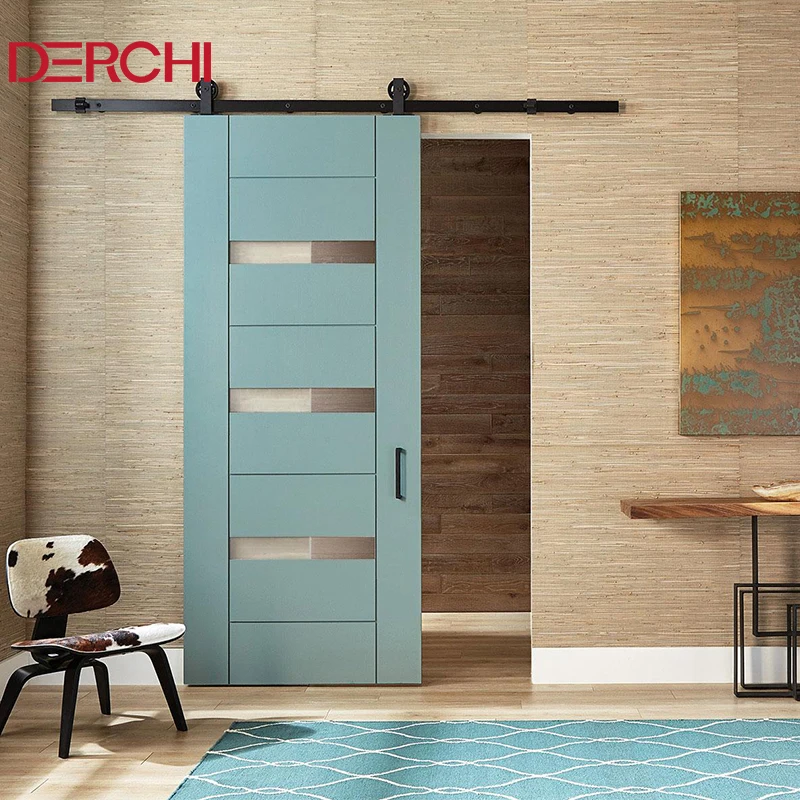 Professional sliding barn doors with small grids design french entry barn doors