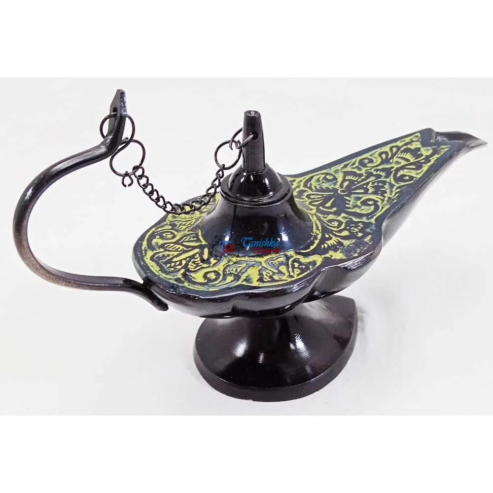 Nautical Brass Handmade Aladdin Decorative Genie Oil Lamp Aladdin Gifted Item Home Decor & Office Decor Gift Item