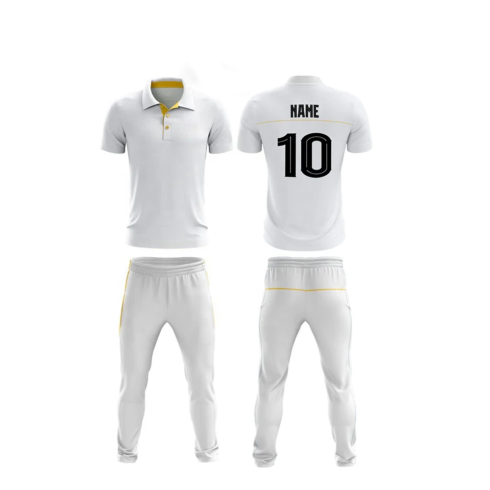 High Quality Cricket Uniform Set White Cricket Uniform With Brand Logo And Team Name Jersey cricket team
