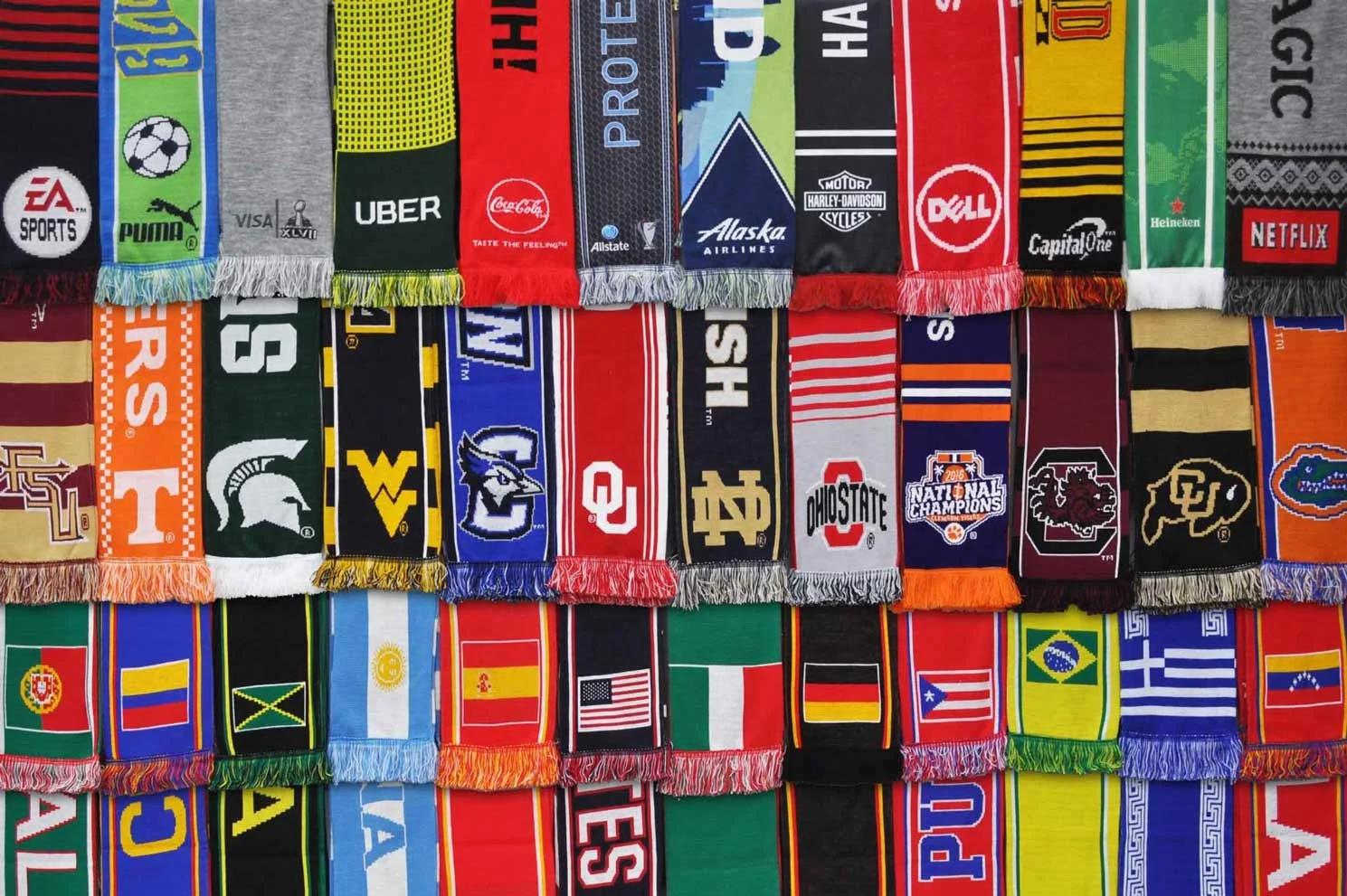 Direct Factory Wholesale Custom logo Slogan Printed Jacquard DoubleSided acrylic Sports Football Promotional Fan Club Scarf silk