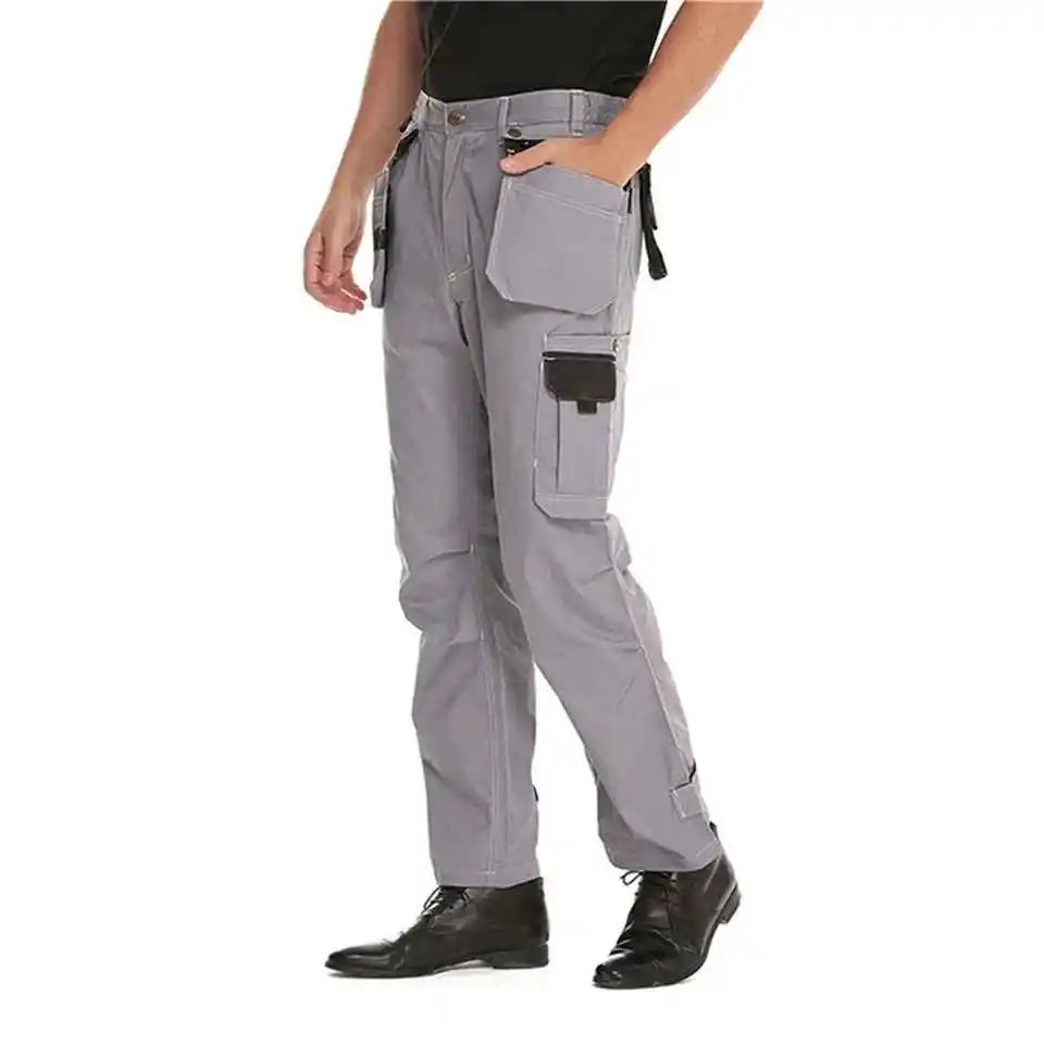 High Street Popular Functional Cargo Casual Trousers Bottom Stitching Fabric Men Cargo Jeans Casual Pants Fashion Loose Straight