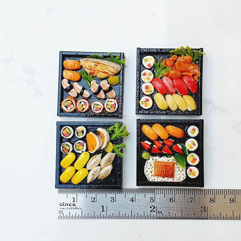 Dollhouse Miniature Food Japanese Sushi Sashimi Bento Set