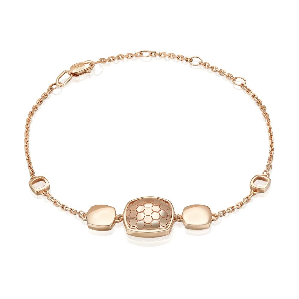 Fine  Bracelet 14K Solid Rose Yellow White Gold 2023 2024 Trendy Shine