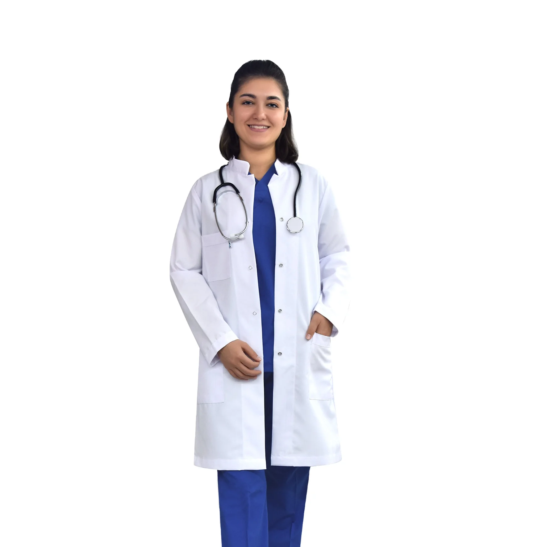 Apron Hospital Uniforms White Surgical Gown Nurse Doctor Apron Comfy Breathable Alpaca Fabric White Lab Coat