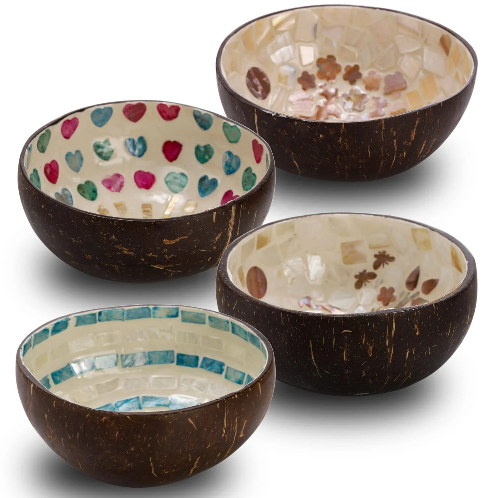 Luxury Coconut Bowl with Mother of Pearl Inlay for Home Decoration  Customized Packing From Vietnam Manufacturer